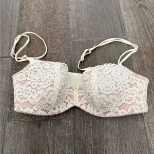 Elegant Lace Cream Bra